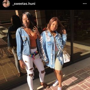 Distressed/Ripped Light blue jean Jacket